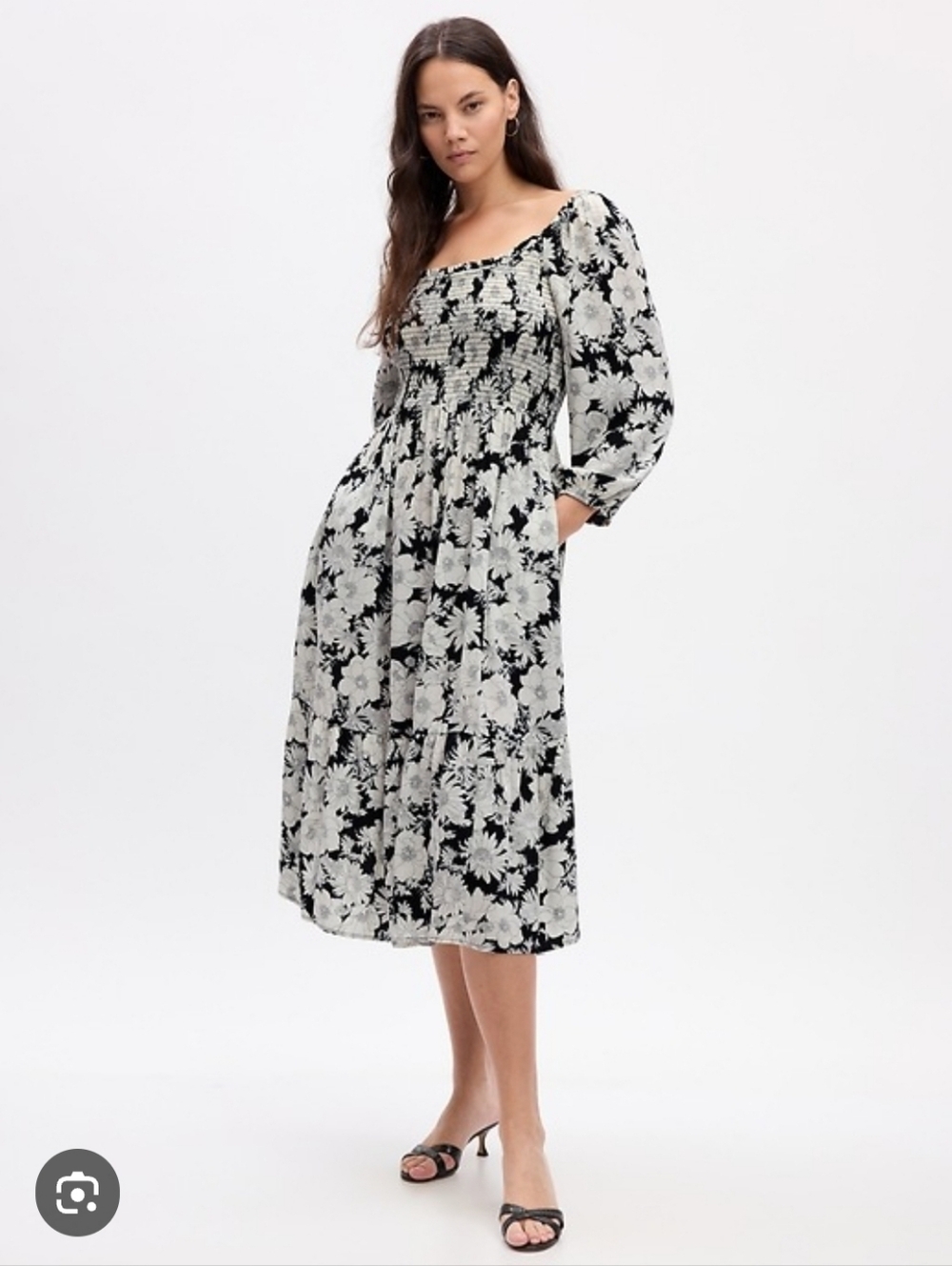 NWOT Smocked Scoopneck Midi Dress Size Small Petite By GAP